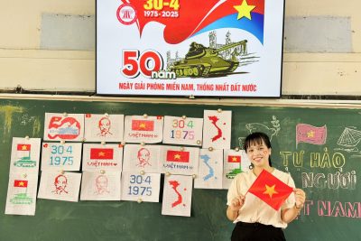 Không khí đón chào đại lễ 30/4 tại trường THCS Nguyễn Trường Tộ